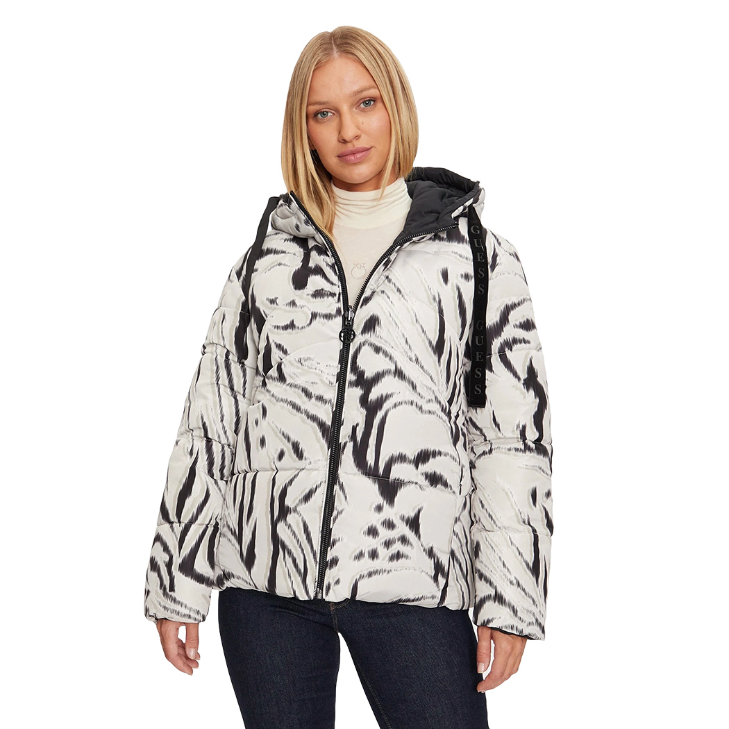 GUESS GIUBBINO REVERSIBILE DONNA GIACCA PIUMINO CON FANTASIA W4BL38WGK12