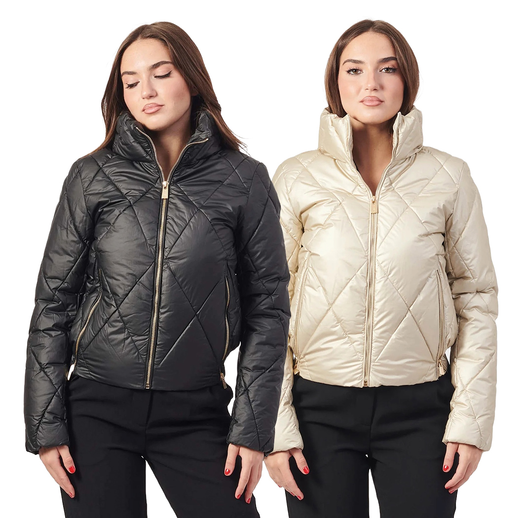 YES-ZEE GIUBBOTTO DONNA GIUBBINO CORTO GIACCA TRAPUNTATO INVERNO ZIP J025/GM00