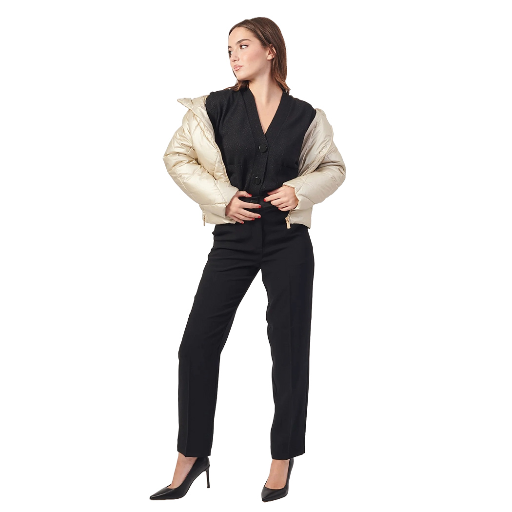 YES-ZEE GIUBBOTTO DONNA GIUBBINO CORTO GIACCA TRAPUNTATO INVERNO ZIP J025/GM00