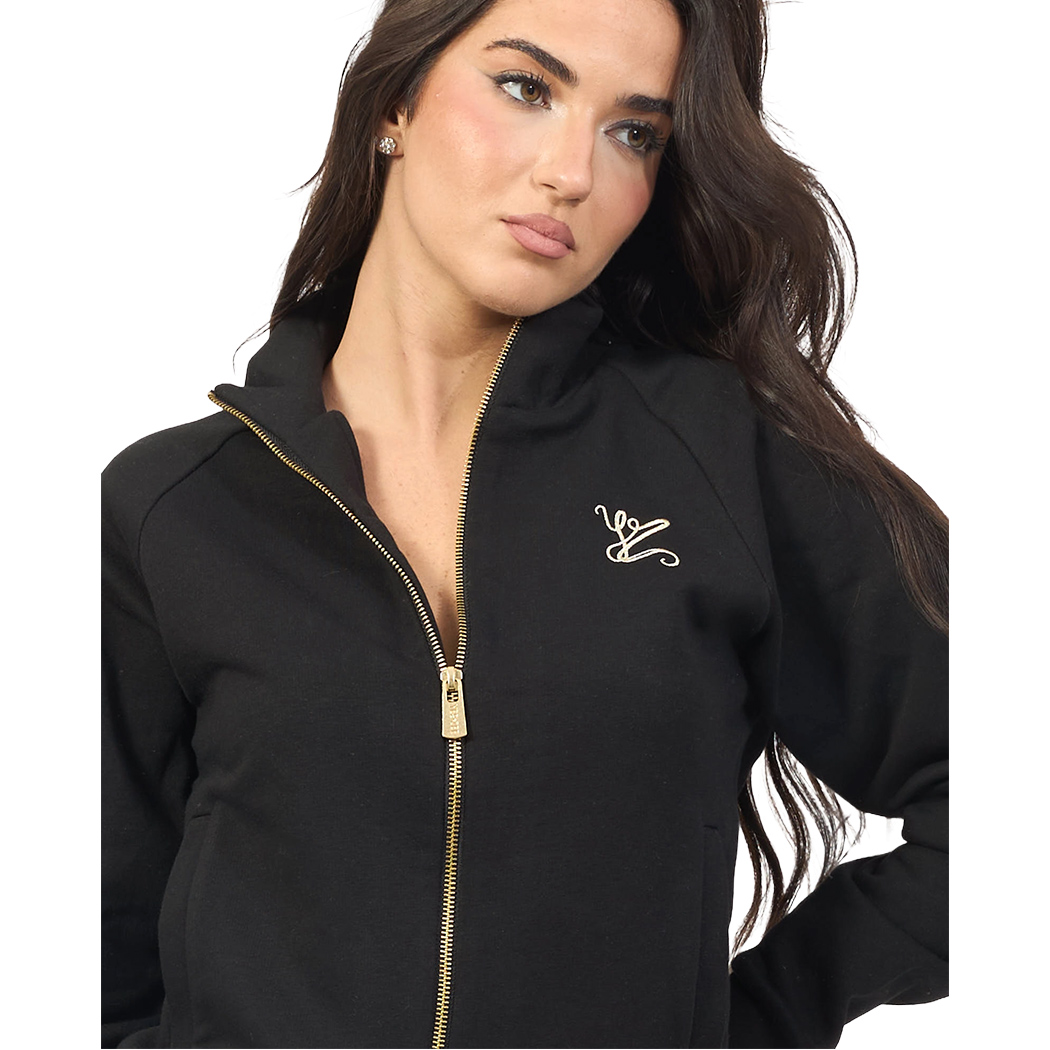 YES-ZEE FELPA SWEATSHIRT MAGLIA APERTA MANICA RAGLAN ZIP DONNA GIRL F009/SN00