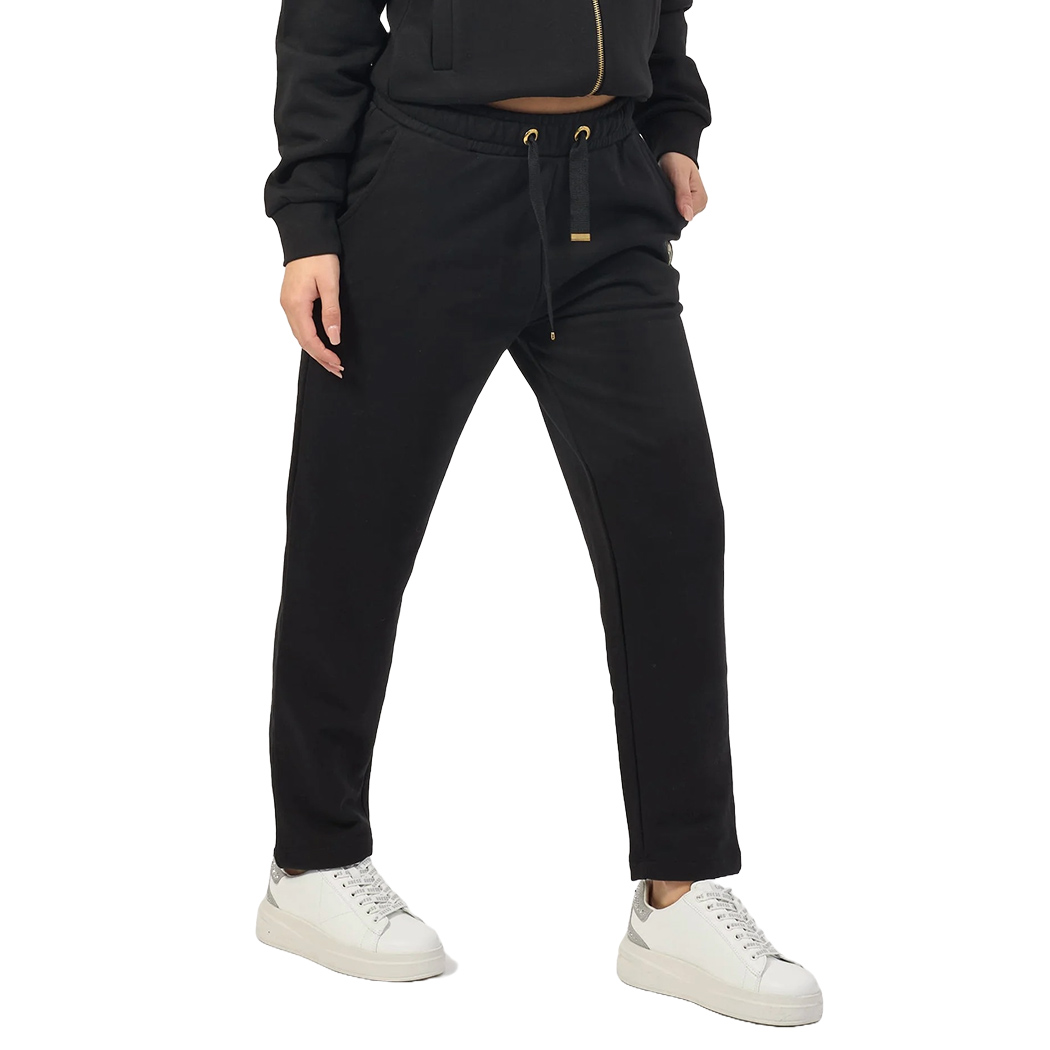 YES-ZEE PANTALONI TUTA STRAIGHT FELPA DONNA COTONE SPORT COULISSE P370-SN00