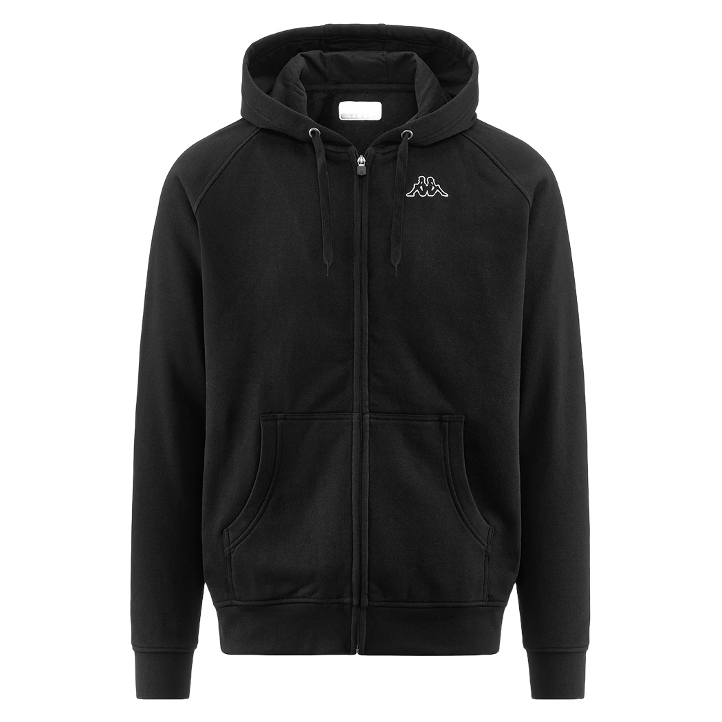 KAPPA LOGO JACK SLIM FELPA UOMO CAPPUCCIO APERTA CERNIERA TASCA SPORT 302EVA0