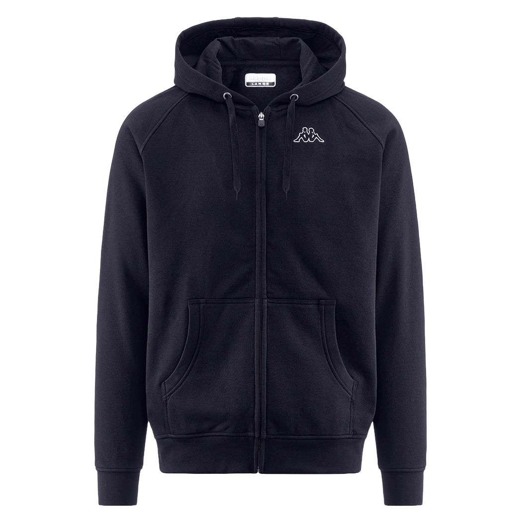 KAPPA LOGO JACK SLIM FELPA UOMO CAPPUCCIO APERTA CERNIERA TASCA SPORT 302EVA0