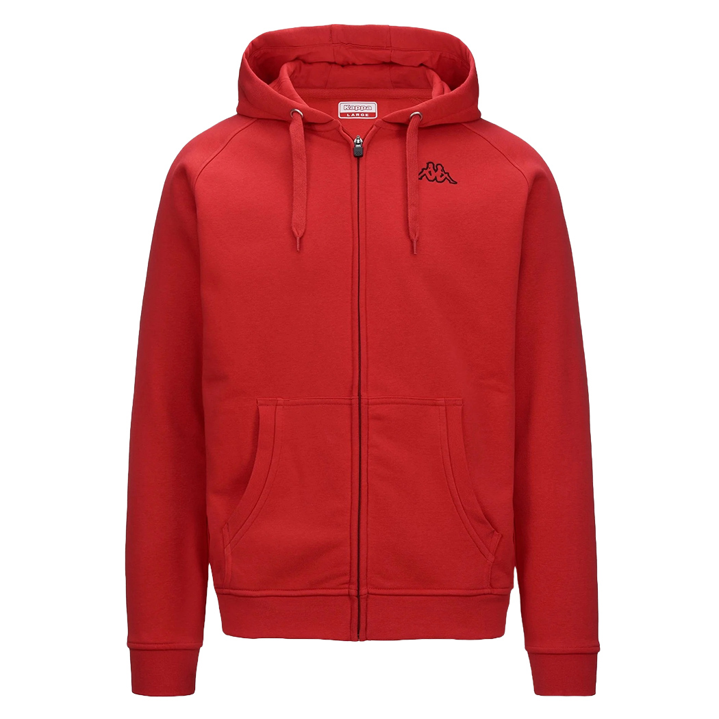 KAPPA LOGO JACK SLIM FELPA UOMO CAPPUCCIO APERTA CERNIERA TASCA SPORT 302EVA0