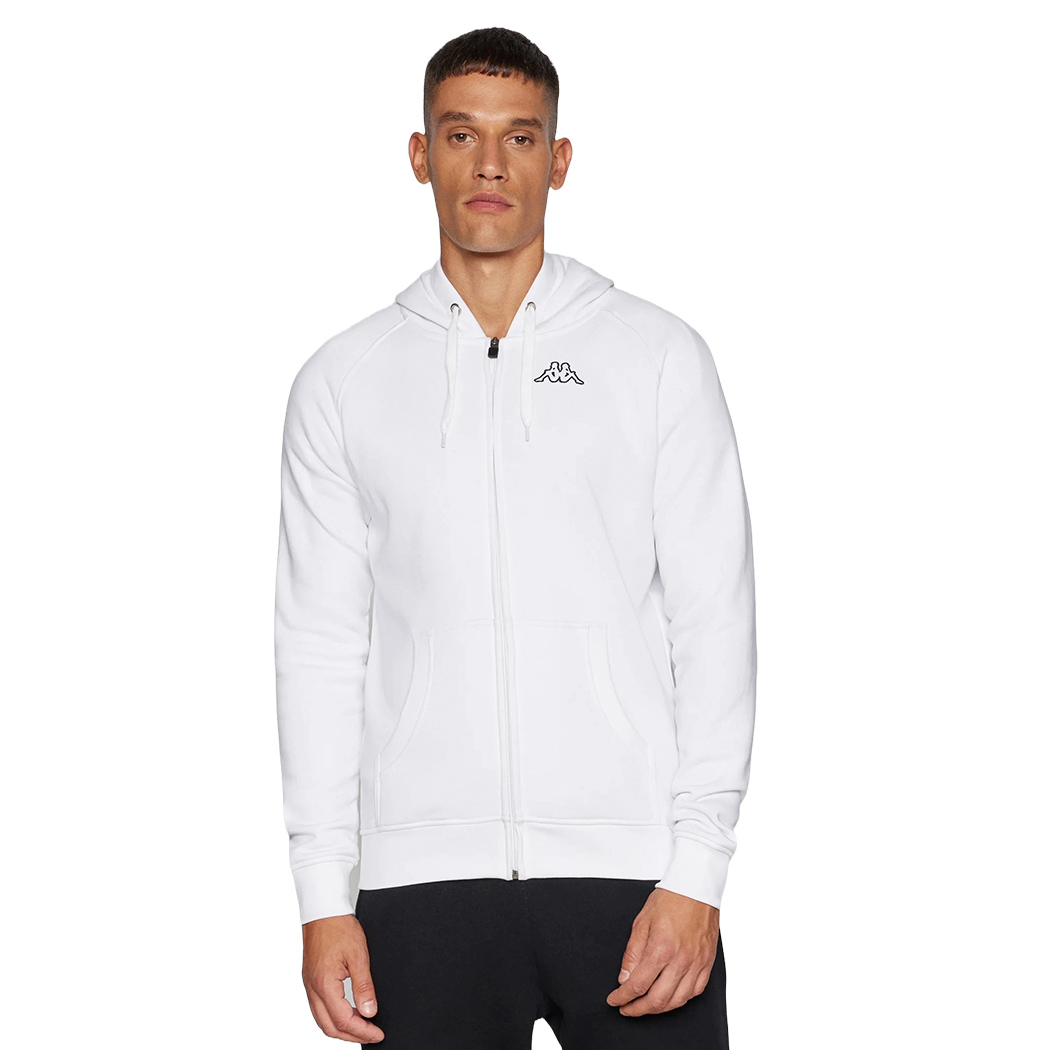 KAPPA LOGO JACK SLIM FELPA UOMO CAPPUCCIO APERTA CERNIERA TASCA SPORT 302EVA0