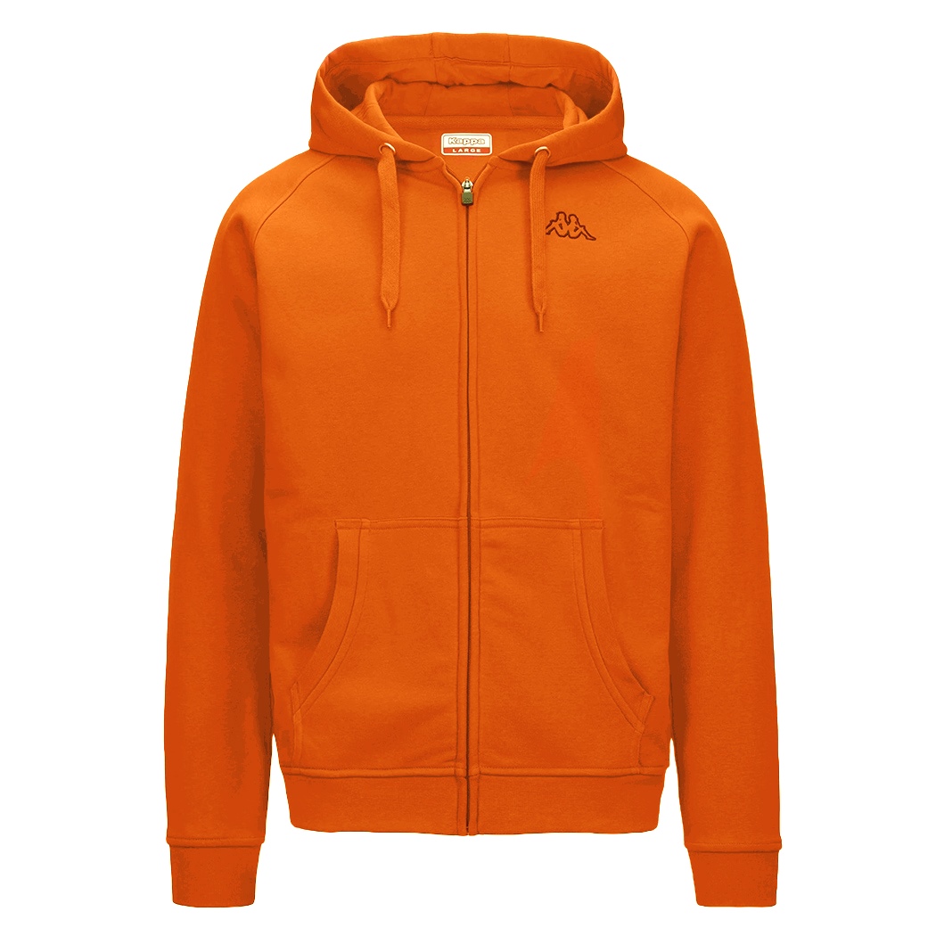 KAPPA LOGO JACK SLIM FELPA UOMO CAPPUCCIO APERTA CERNIERA TASCA SPORT 302EVA0