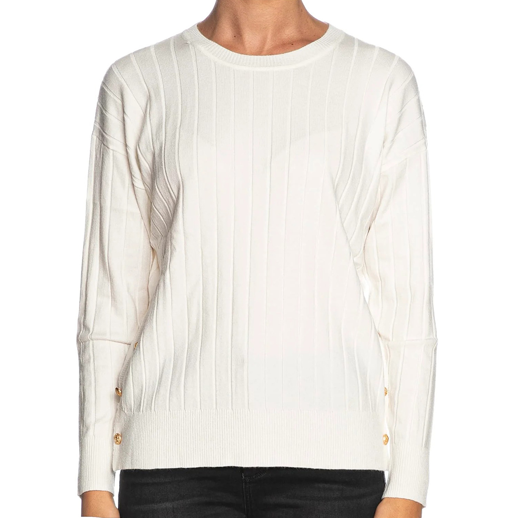 YES ZEE MAGLIA DONNA GIROCOLLO SPACCHETTI LATERALI MAGLIONE VISCOSA M066/BG00