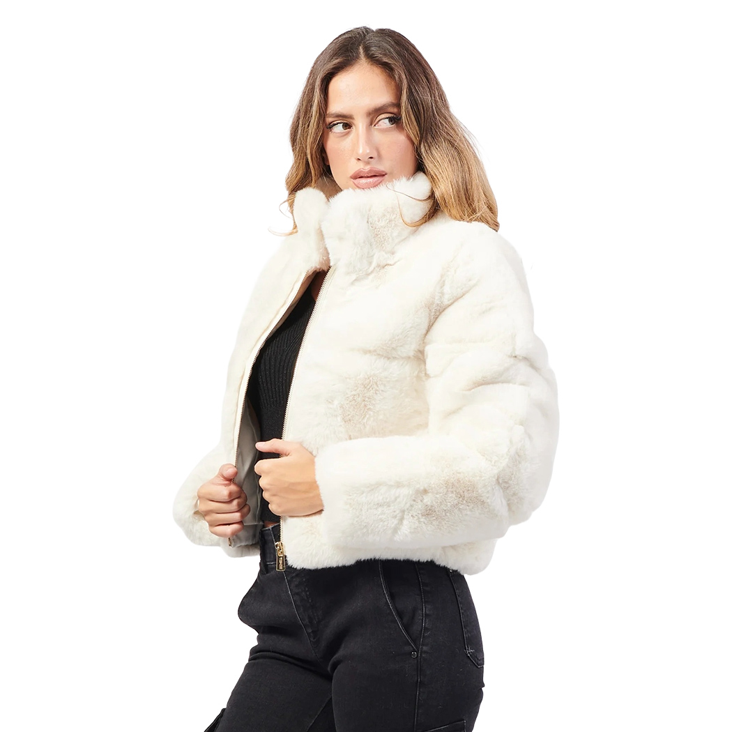 YES-ZEE BOMBER ECO FUR PELLICCETTA GIACCA GIUBBOTTO GIUBBINO DONNA J034/KX00