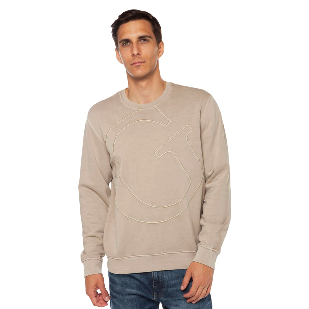 GUESS FELPA UOMO INVERNALE GARZATA LOGO FRONTALE MAGLIA SPORT M4YQ12KBY51