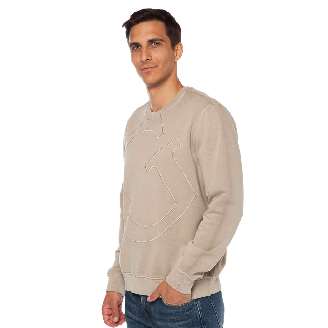 GUESS FELPA UOMO INVERNALE GARZATA LOGO FRONTALE MAGLIA SPORT M4YQ12KBY51