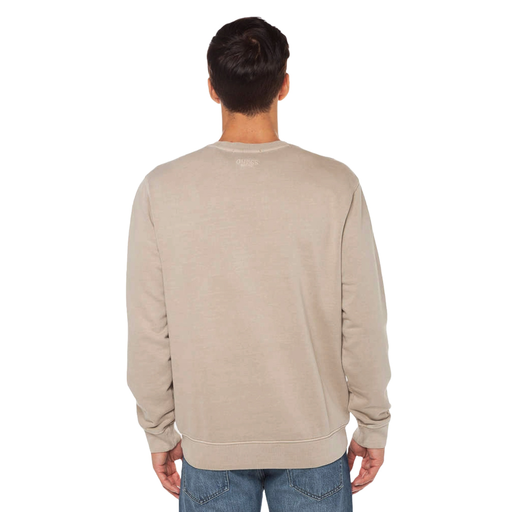 GUESS FELPA UOMO INVERNALE GARZATA LOGO FRONTALE MAGLIA SPORT M4YQ12KBY51