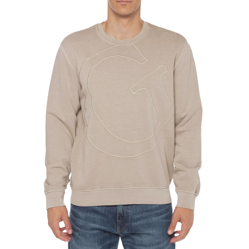 GUESS FELPA UOMO INVERNALE GARZATA LOGO FRONTALE MAGLIA SPORT M4YQ12KBY51