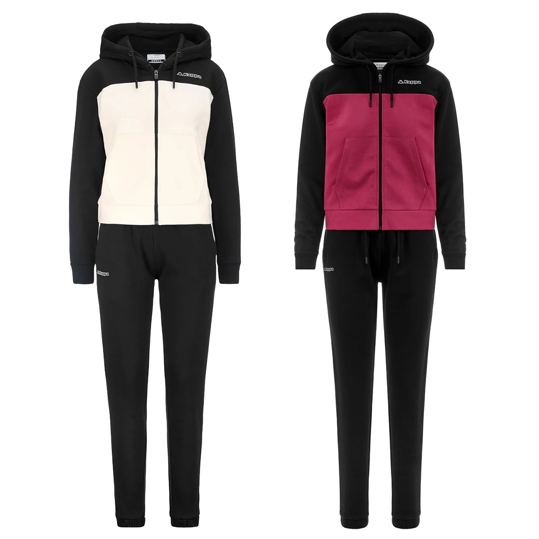 KAPPA TUTA DONNA TRACKSUIT INVERNALE FELPA PANTALONI CAPPUCCIO LOGO FESA 331R2PW