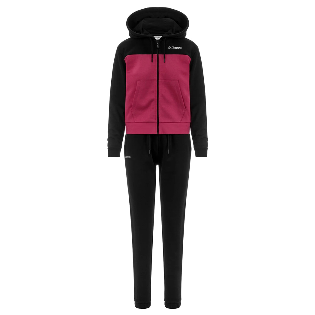 KAPPA TUTA DONNA TRACKSUIT INVERNALE FELPA PANTALONI CAPPUCCIO LOGO FESA 331R2PW