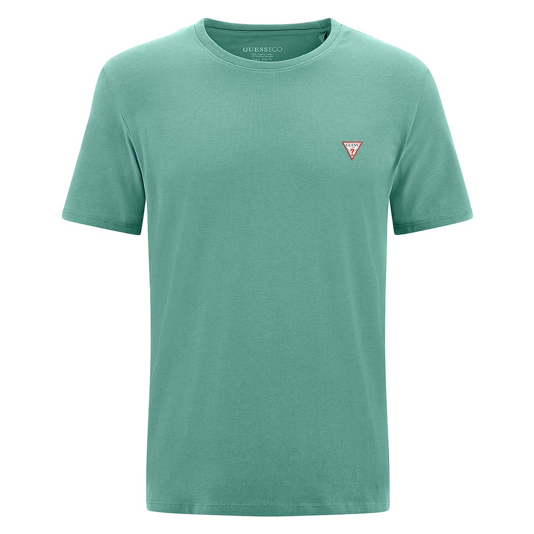 GUESS T-SHIRT UOMO MAGLIA COTONE JERSEY STRETCH LOGO TRIANGOLO BASIC M2YI36I3Z14