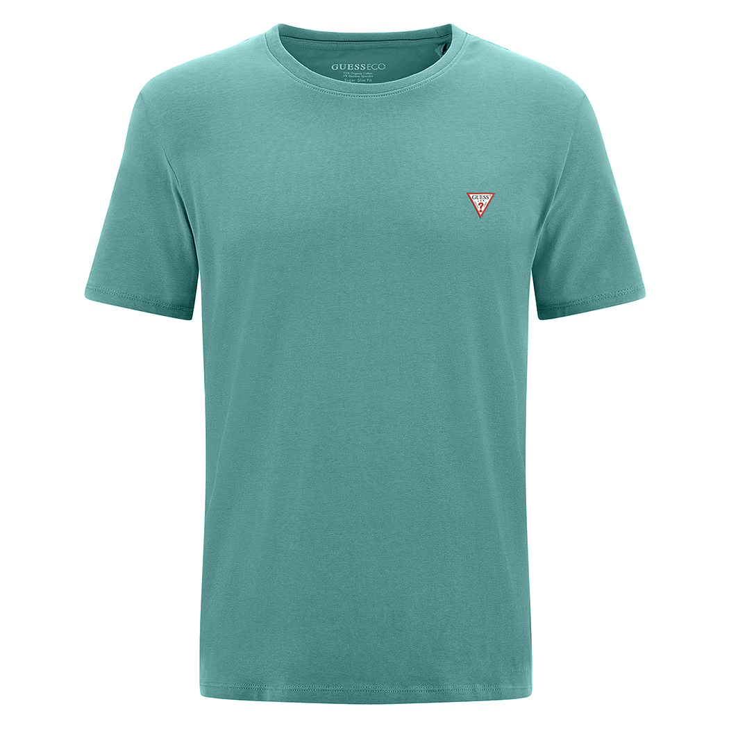 GUESS T-SHIRT UOMO MAGLIA COTONE JERSEY STRETCH LOGO TRIANGOLO BASIC M2YI36I3Z14