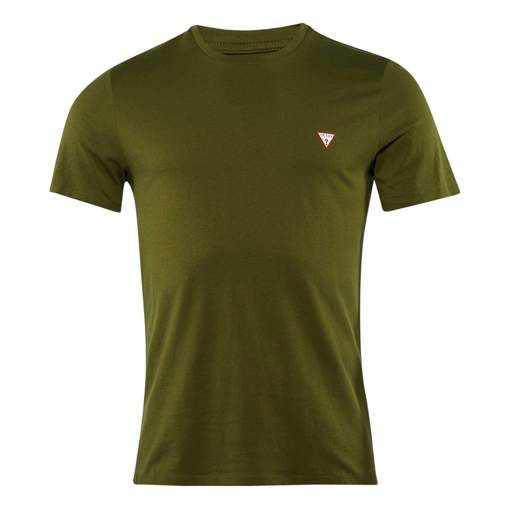 GUESS T-SHIRT UOMO MAGLIA COTONE JERSEY STRETCH LOGO TRIANGOLO BASIC M2YI36I3Z14
