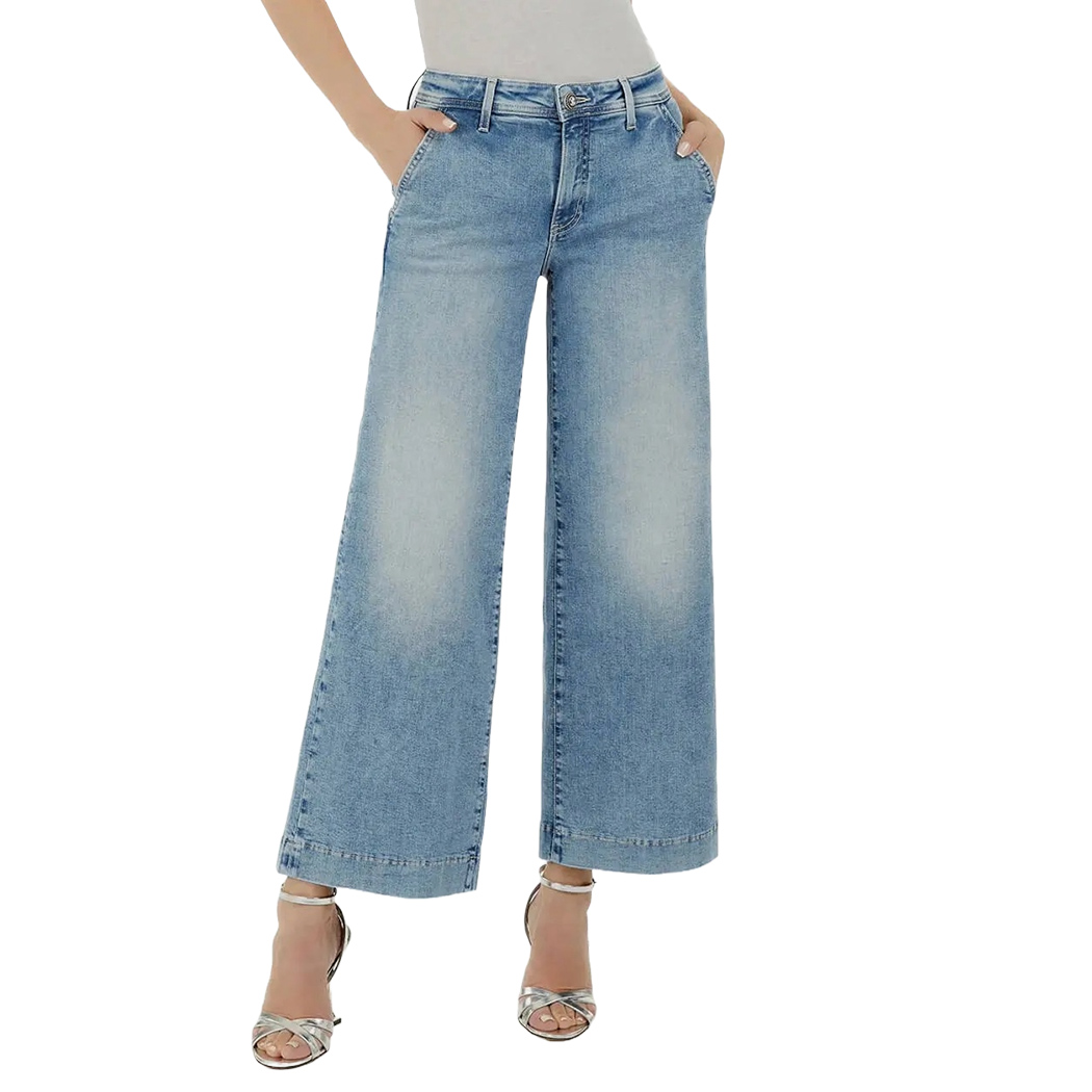 GUESS JEANS PANTALONI DONNA STRETCH WIDE LEG ZOYA W5RA1LD5L71