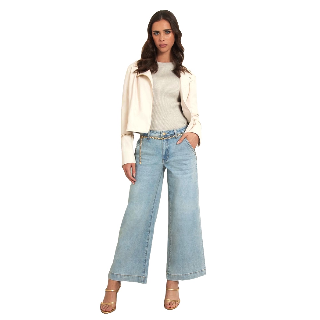 GUESS JEANS PANTALONI DONNA STRETCH WIDE LEG ZOYA W5RA1LD5L71