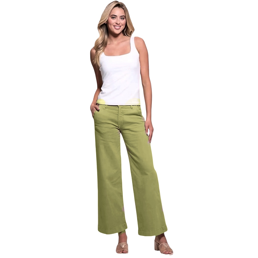 GUESS JEANS PANTALONI DONNA MODA RAGAZZA STRETCH WIDE LEG ZOYA W5RA1LWFXVA