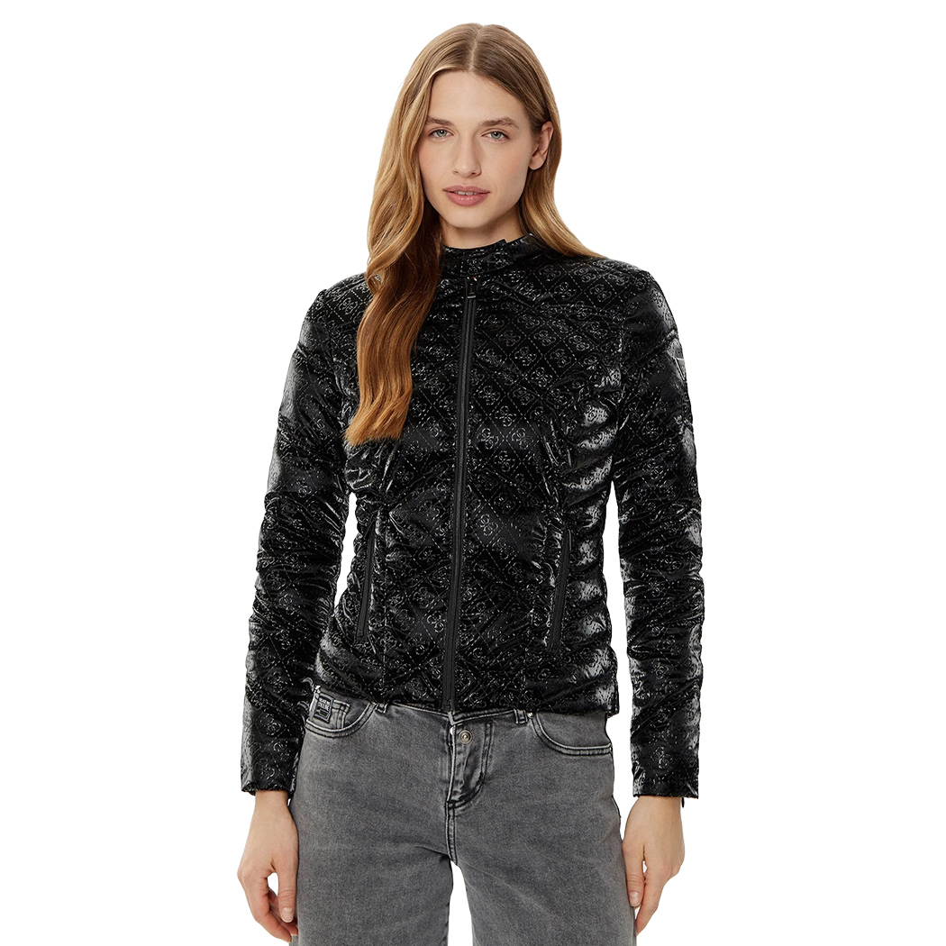 GUESS GIUBBINO GIACCA DONNA TRAPUNTINO 4G NEW VONA LOGO JACKET W5RL00WGV30
