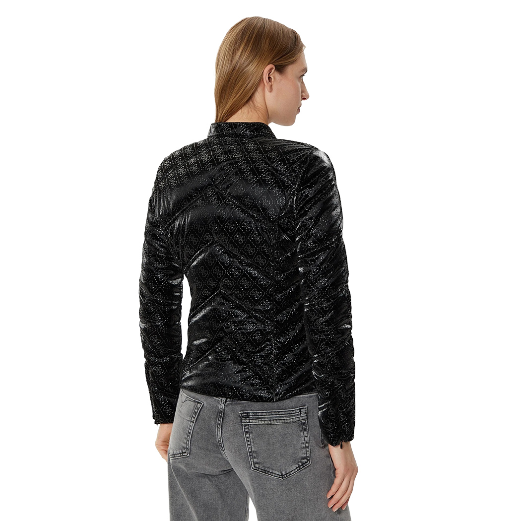GUESS GIUBBINO GIACCA DONNA TRAPUNTINO 4G NEW VONA LOGO JACKET W5RL00WGV30