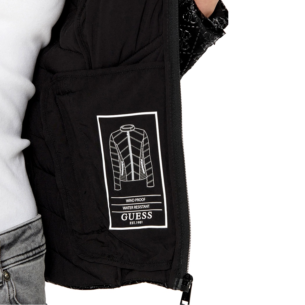GUESS GIUBBINO GIACCA DONNA TRAPUNTINO 4G NEW VONA LOGO JACKET W5RL00WGV30
