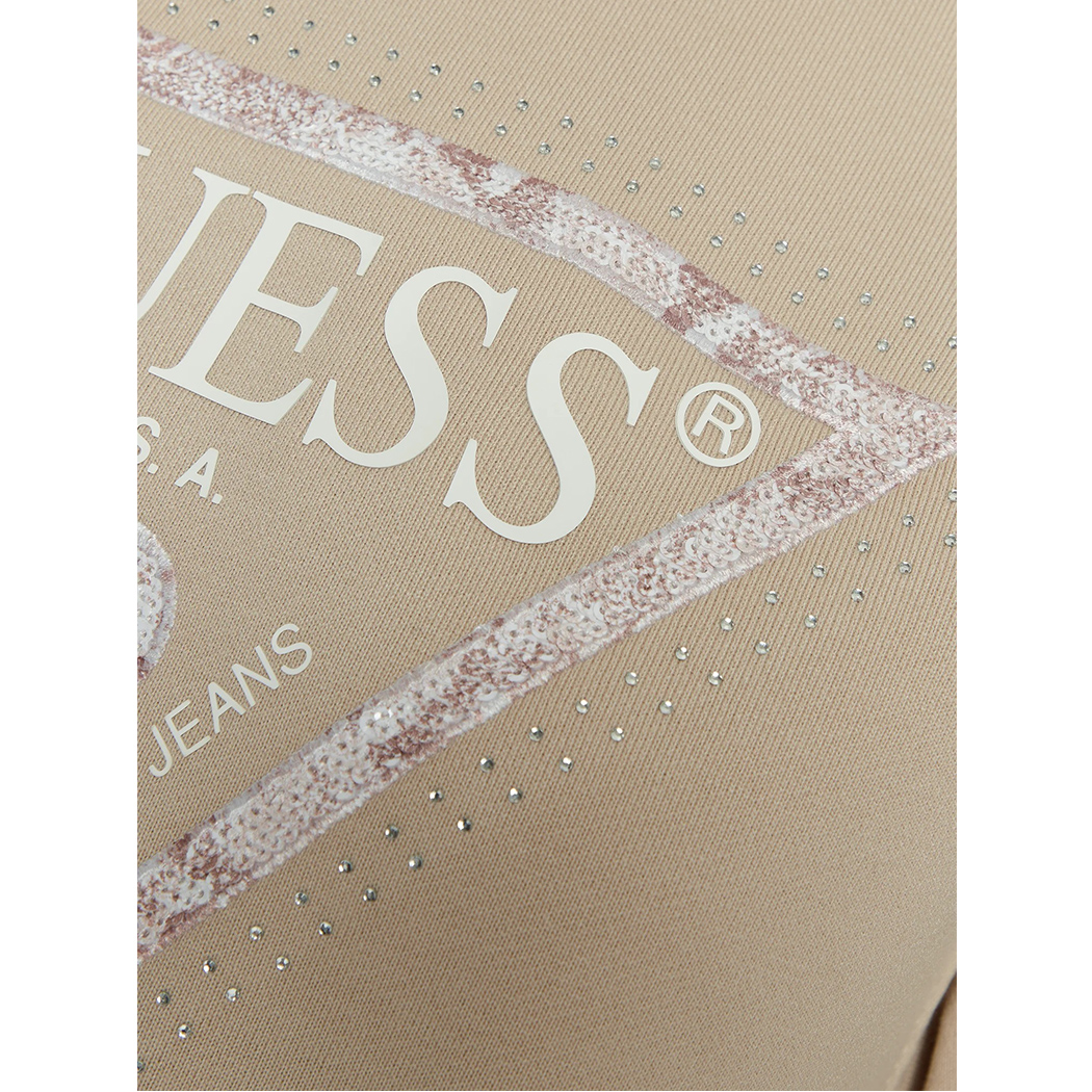 GUESS FELPA DONNA COTONE PRIMAVERA LOGO TRIANGOLO STRASS MAGLIA W5RQ09K8802