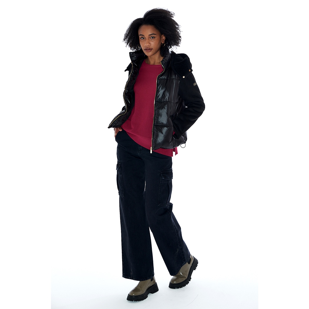 YES-ZEE GIACCA GIUBBOTTO DONNA GIUBBINO PIUMINO CAPPUCCIO MONTONCINO J026/GN00
