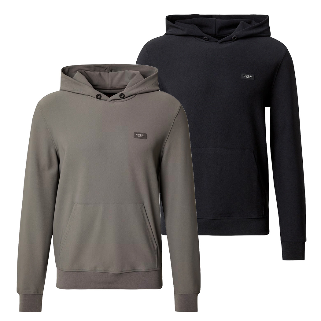 GUESS FELPA UOMO TASCA A MARSUPOIO LOGO CAPPUCCIO MAGLIA SPORT M4YQ10KCBL0