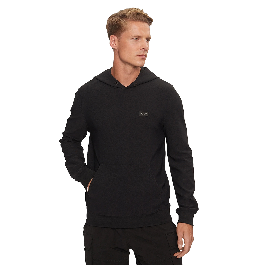 GUESS FELPA UOMO TASCA A MARSUPOIO LOGO CAPPUCCIO MAGLIA SPORT M4YQ10KCBL0