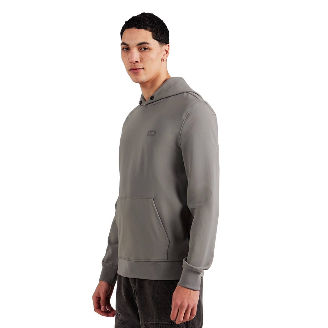 GUESS FELPA UOMO TASCA A MARSUPOIO LOGO CAPPUCCIO MAGLIA SPORT M4YQ10KCBL0