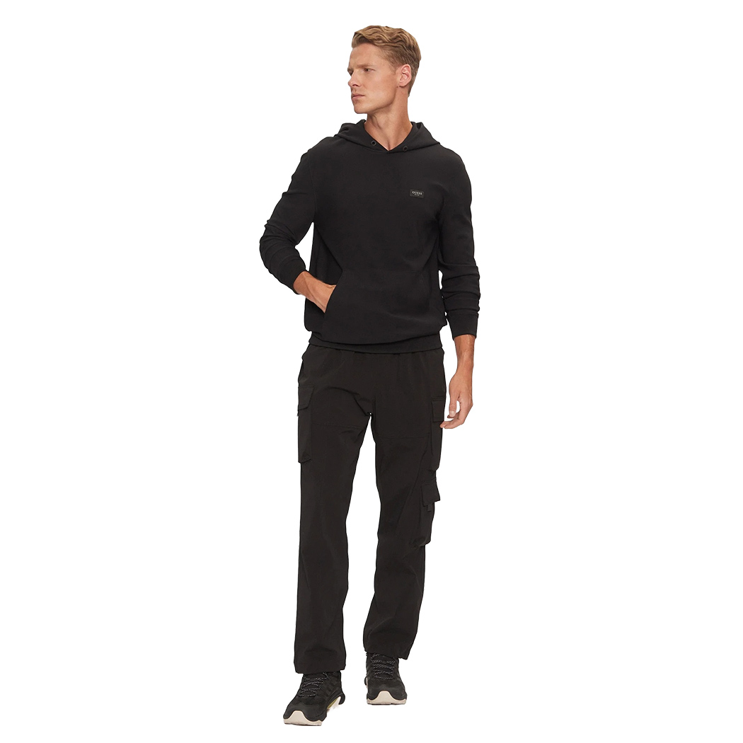 GUESS FELPA UOMO TASCA A MARSUPOIO LOGO CAPPUCCIO MAGLIA SPORT M4YQ10KCBL0