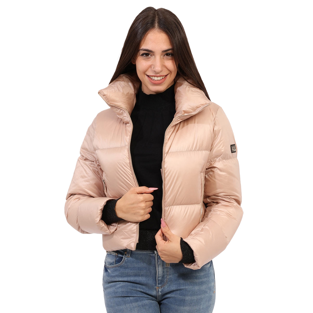 YES-ZEE GIUBBOTTO GIUBBINO DONNA GIRL CORTO TRAPUNTATO COLLO ALTO J059/O100