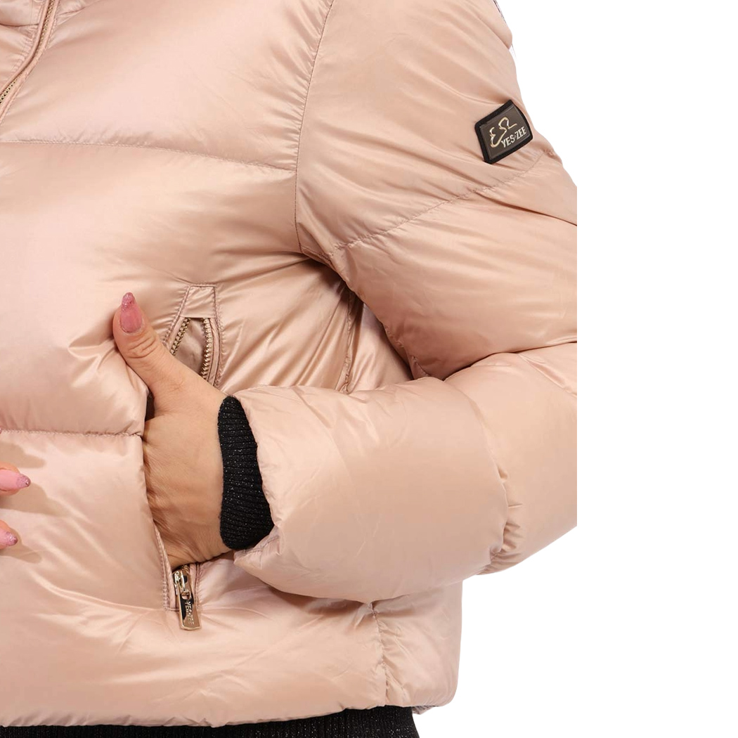 YES-ZEE GIUBBOTTO GIUBBINO DONNA GIRL CORTO TRAPUNTATO COLLO ALTO J059/O100