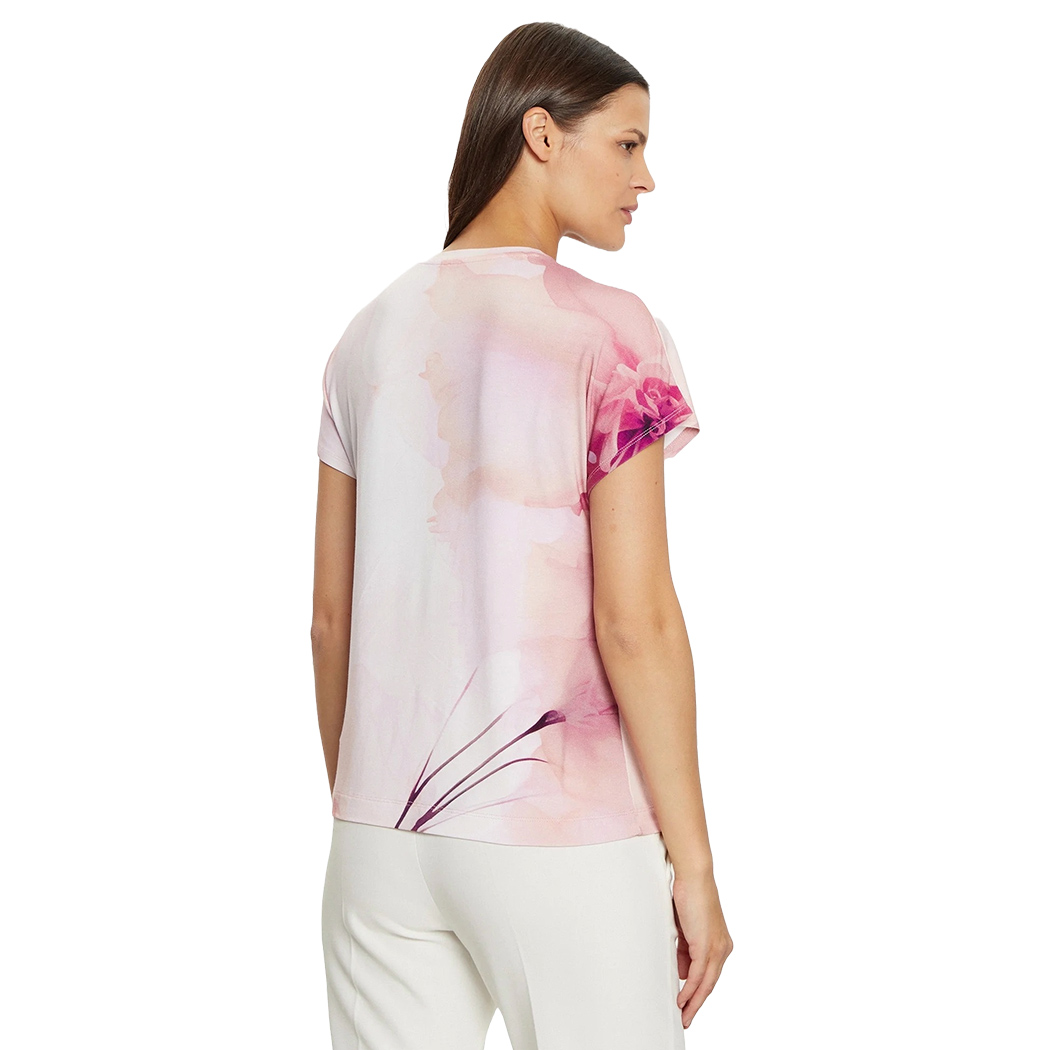 GUESS T-SHIRT MAGLIA MAGLIETTA DONNA LOGO FIORI FRONTALE STRASS W5RI09K68D2