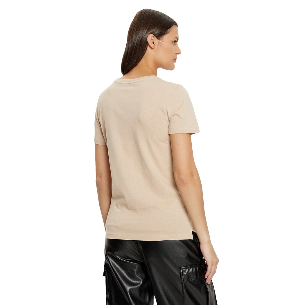 GUESS T-SHIRT MAGLIA MAGLIETTA DONNA LOGO FRONTALE PAILLETTES STRASS W5RI19I3Z14