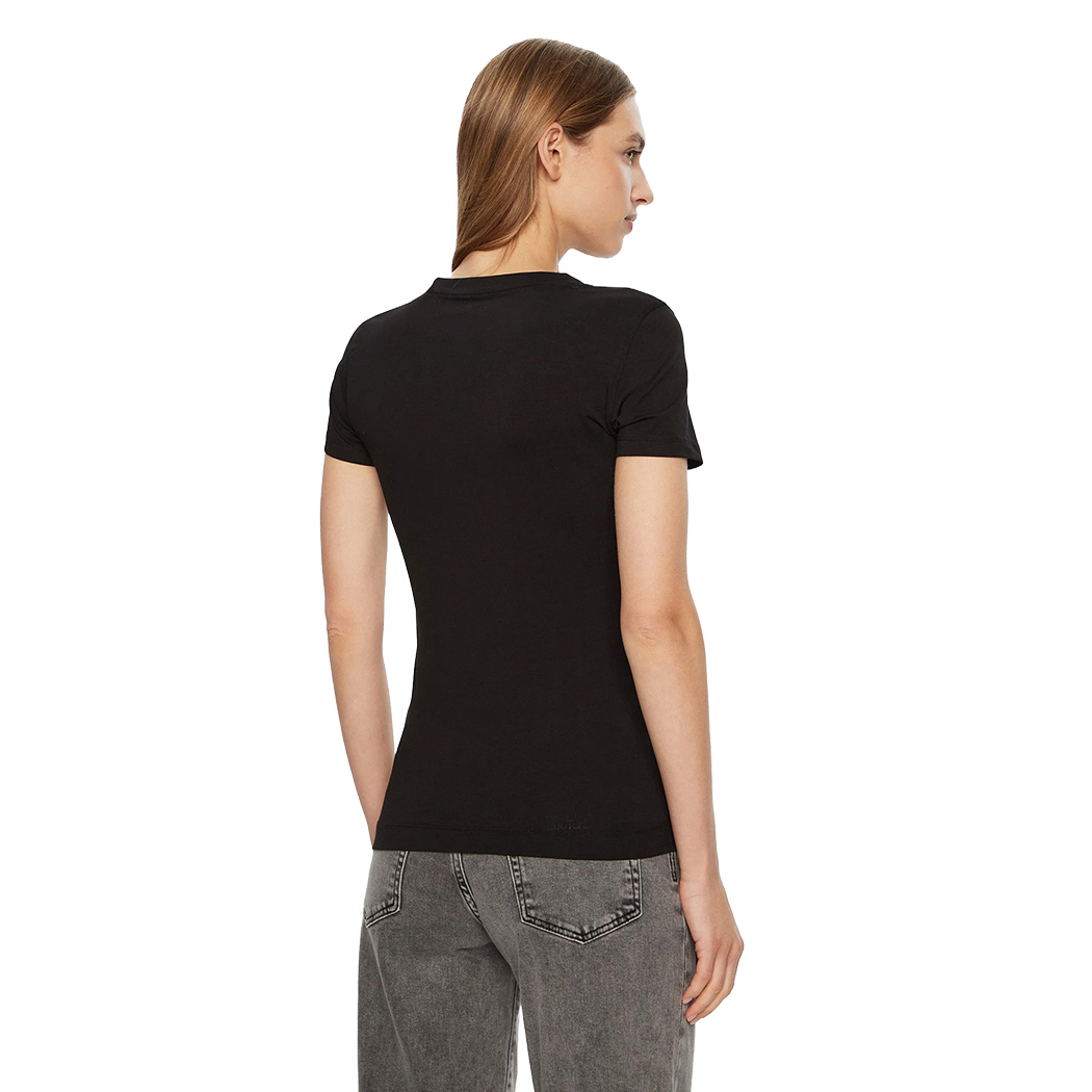 GUESS T-SHIRT MAGLIA MAGLIETTA DONNA STAMPA FLOREALE LOGO STRASS W5RI03J1314