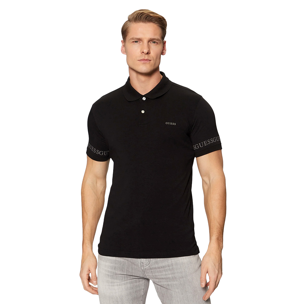 GUESS POLO UOMO T-SHIRT COTONE STRETCH LOGO MAGLIA NOLAN ESTATE M5RP66J1314