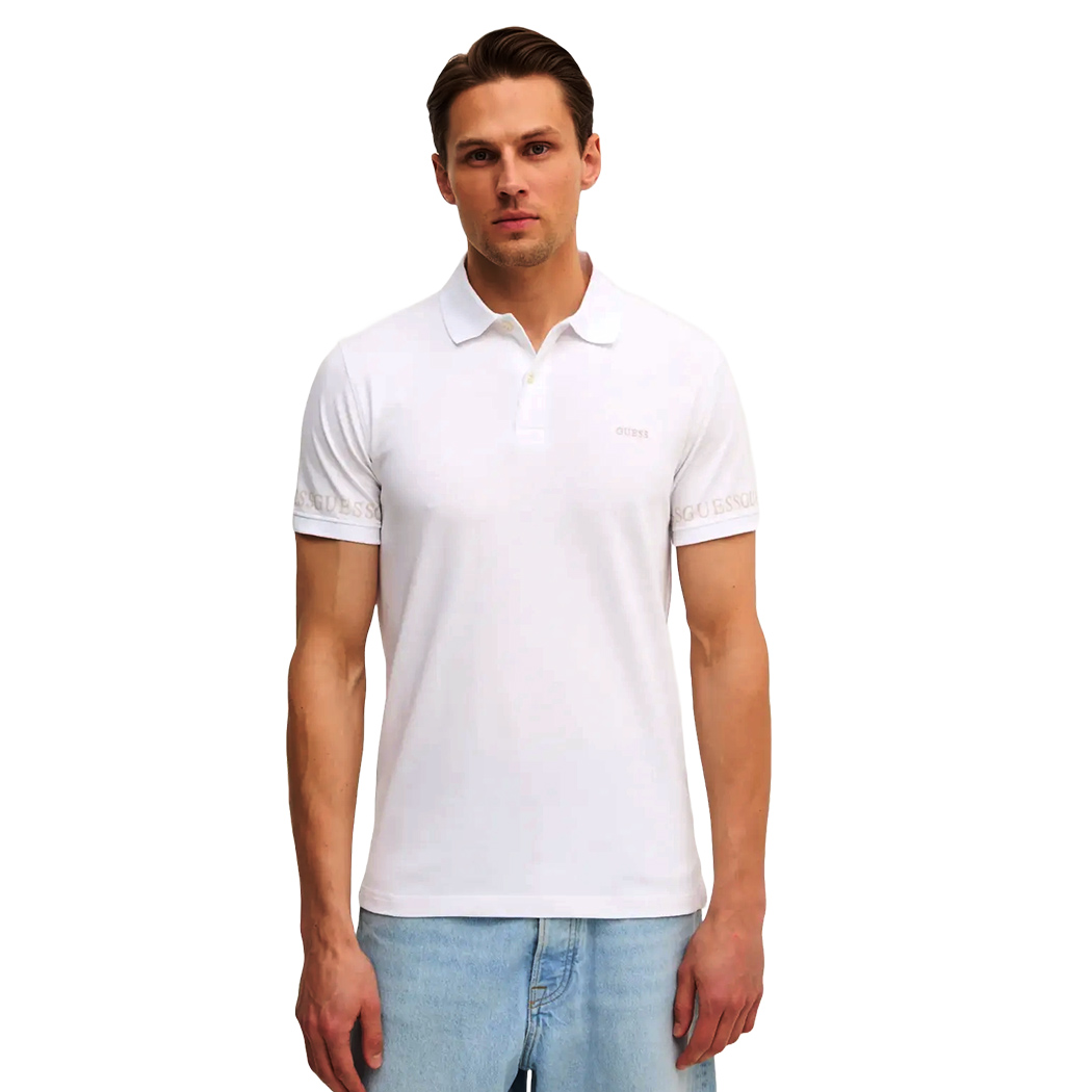 GUESS POLO UOMO T-SHIRT COTONE STRETCH LOGO MAGLIA NOLAN ESTATE M5RP66J1314