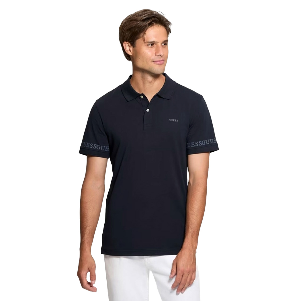 GUESS POLO UOMO T-SHIRT COTONE STRETCH LOGO MAGLIA NOLAN ESTATE M5RP66J1314