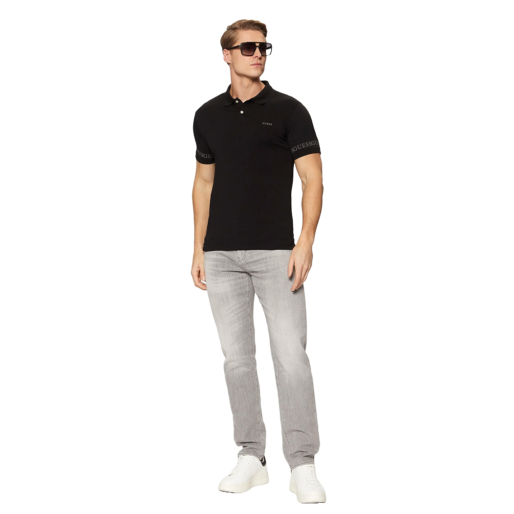 GUESS POLO UOMO T-SHIRT COTONE STRETCH LOGO MAGLIA NOLAN ESTATE M5RP66J1314