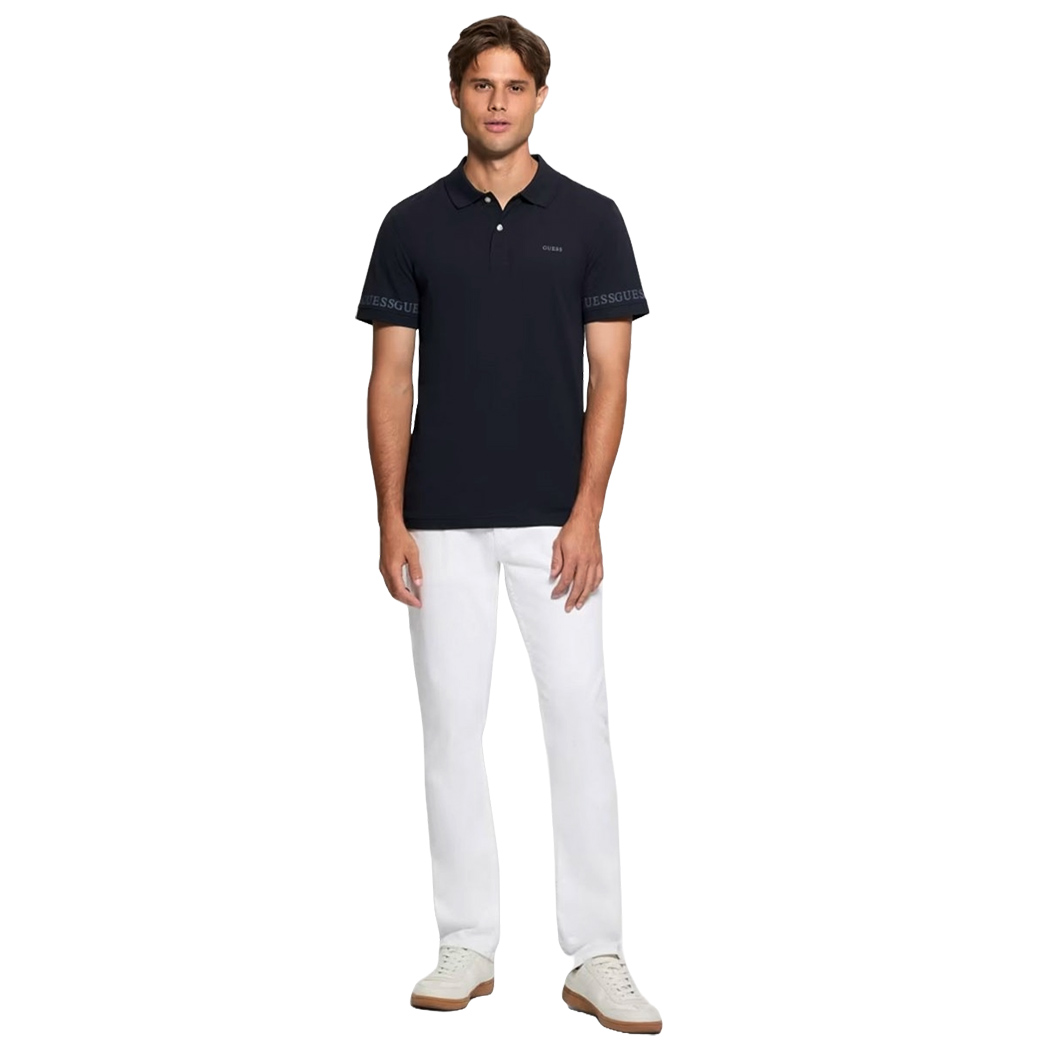 GUESS POLO UOMO T-SHIRT COTONE STRETCH LOGO MAGLIA NOLAN ESTATE M5RP66J1314