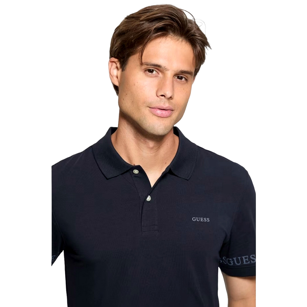 GUESS POLO UOMO T-SHIRT COTONE STRETCH LOGO MAGLIA NOLAN ESTATE M5RP66J1314