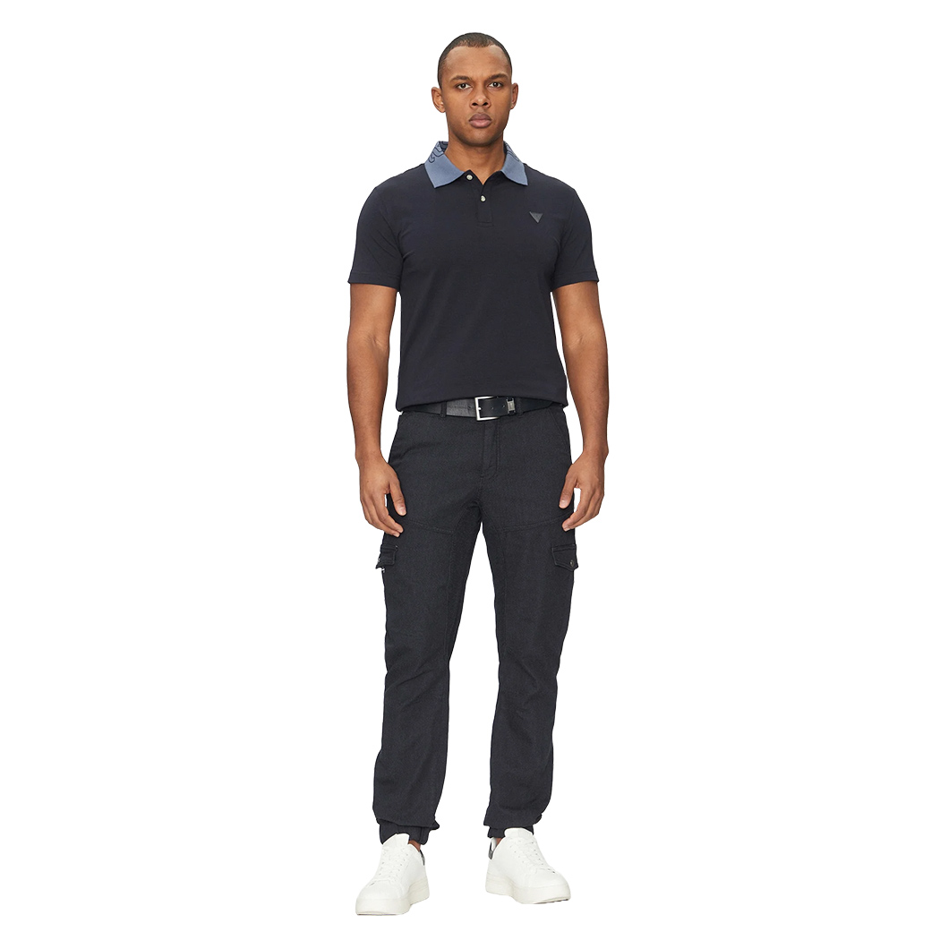 GUESS POLO UOMO T-SHIRT COTONE STRETCH LOGO MAGLIA NOLAN ESTATE M5GP66J1314