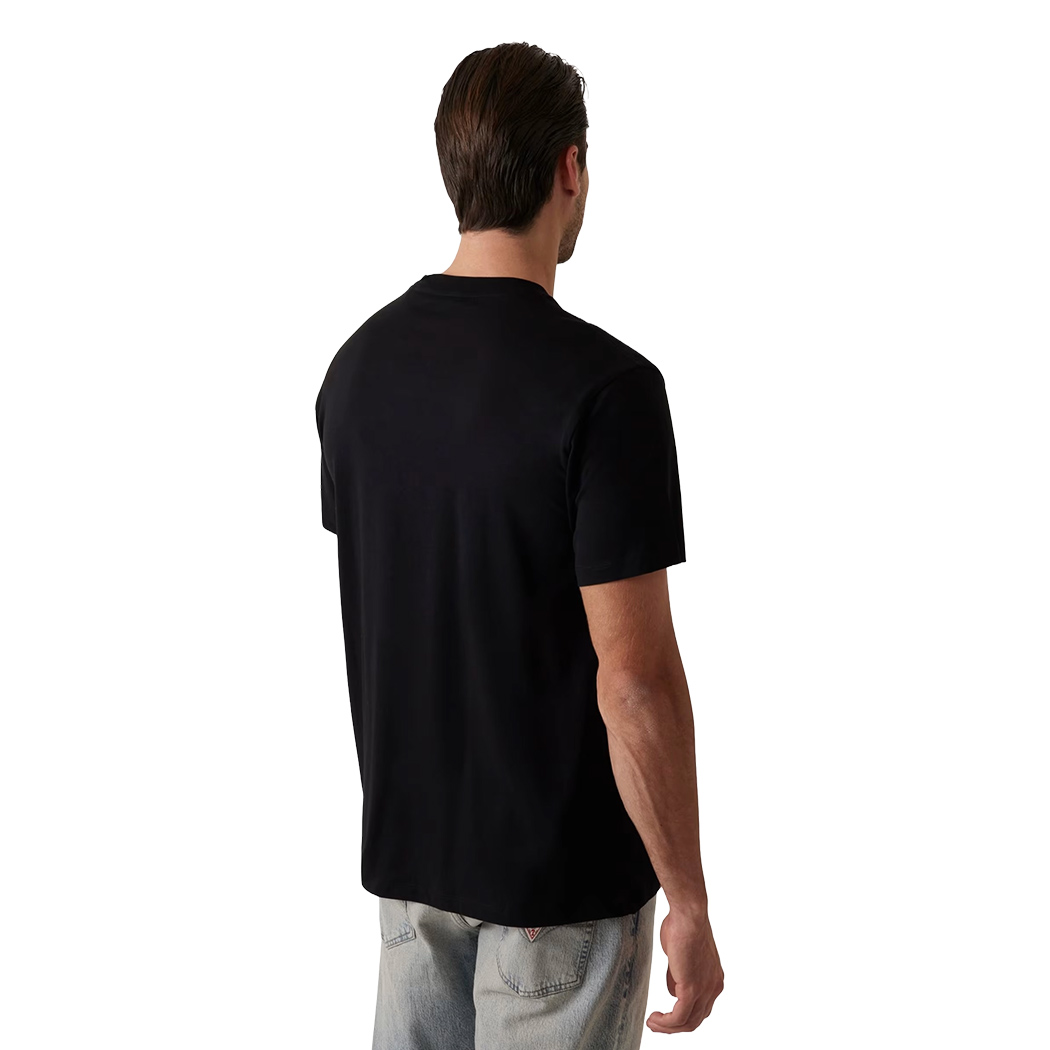 GUESS T-SHIRT UOMO MAGLIA COTONE JERSEY STRETCH LOGO VERTICALE M5RI01KCHA1