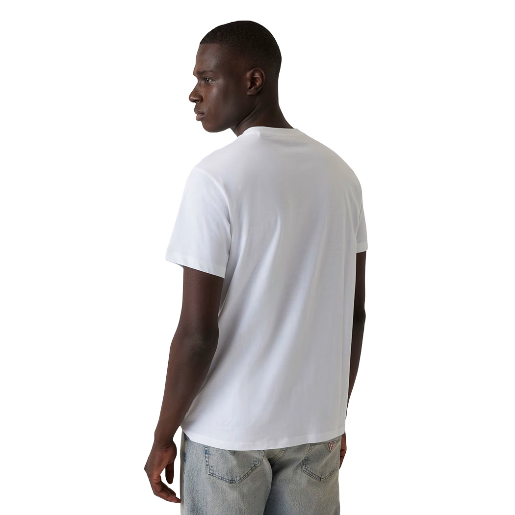GUESS T-SHIRT UOMO MAGLIA COTONE JERSEY STRETCH LOGO VERTICALE M5RI01KCHA1