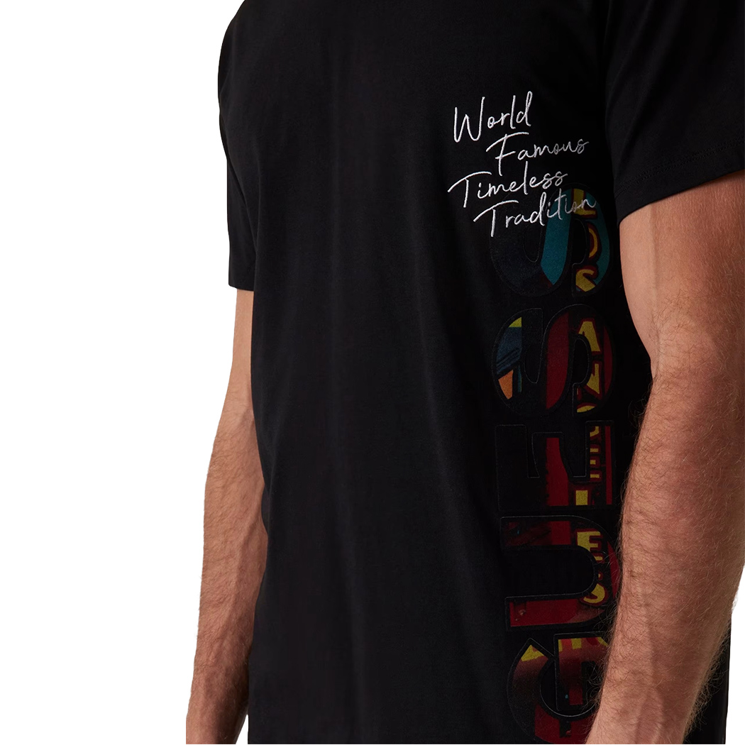 GUESS T-SHIRT UOMO MAGLIA COTONE JERSEY STRETCH LOGO VERTICALE M5RI01KCHA1