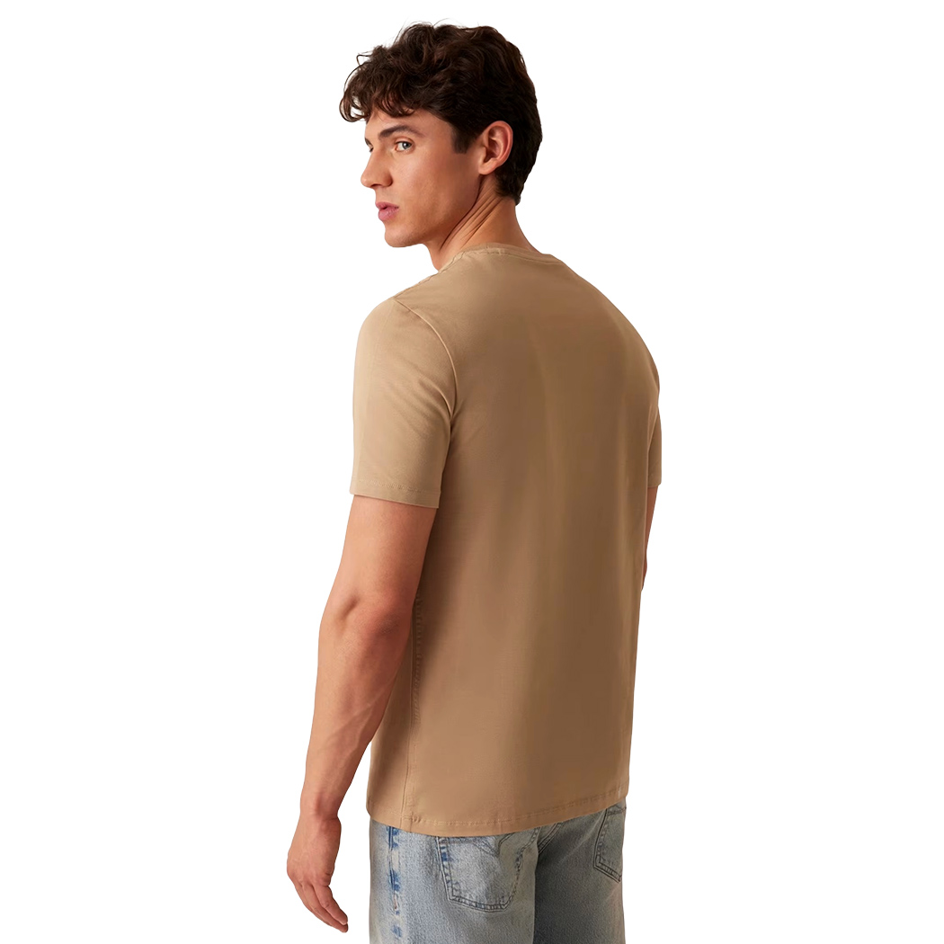 GUESS T-SHIRT UOMO MAGLIA COTONE JERSEY STRETCH LOGO FLOCCATO M5RI12J1314