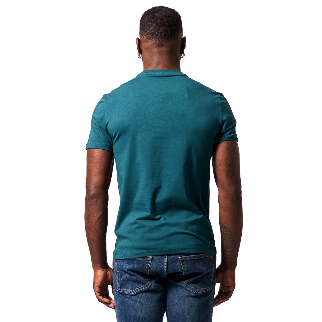 GUESS T-SHIRT UOMO MAGLIA COTONE JERSEY STRETCH LOGO FLOCCATO M5RI12J1314